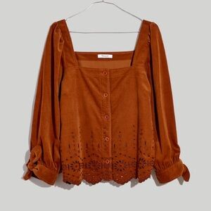 Madewell Embroidered Eyelet Corduroy top 2X